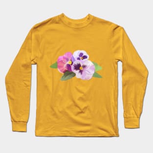 three flowers of pansy Long Sleeve T-Shirt